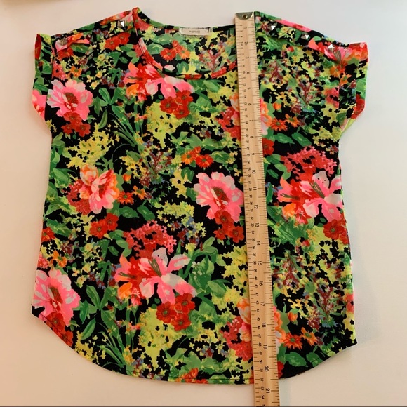 Soprano SS Blouse Floral Print Girls Sz M - Picture 5 of 10